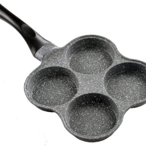 Rustless Egg Frying Pan | 4-Cup Nonstick Easy Clean Egg Cooker Omelet Pan For Breakfast Swedish Pancake, Plett, Crepe Pan Gas Stove and Other Stoves Cookware