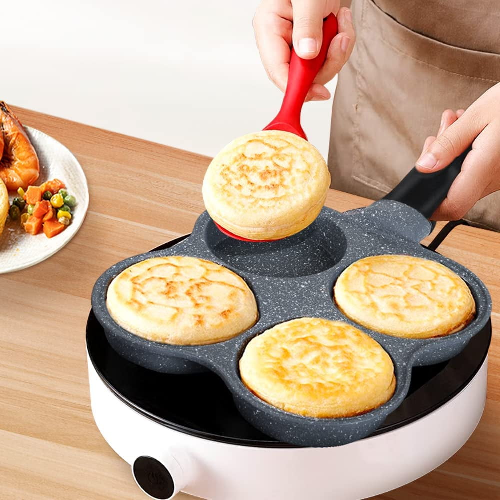 Rustless Egg Frying Pan | 4-Cup Nonstick Easy Clean Egg Cooker Omelet Pan For Breakfast Swedish Pancake, Plett, Crepe Pan Gas Stove and Other Stoves Cookware - Image 4