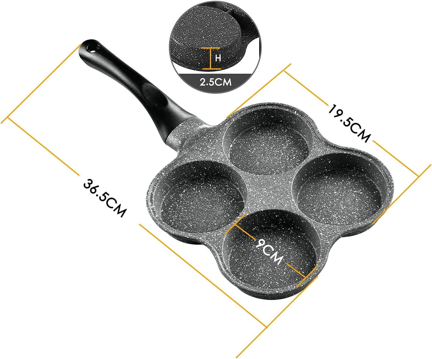 Rustless Egg Frying Pan | 4-Cup Nonstick Easy Clean Egg Cooker Omelet Pan For Breakfast Swedish Pancake, Plett, Crepe Pan Gas Stove and Other Stoves Cookware - Image 5