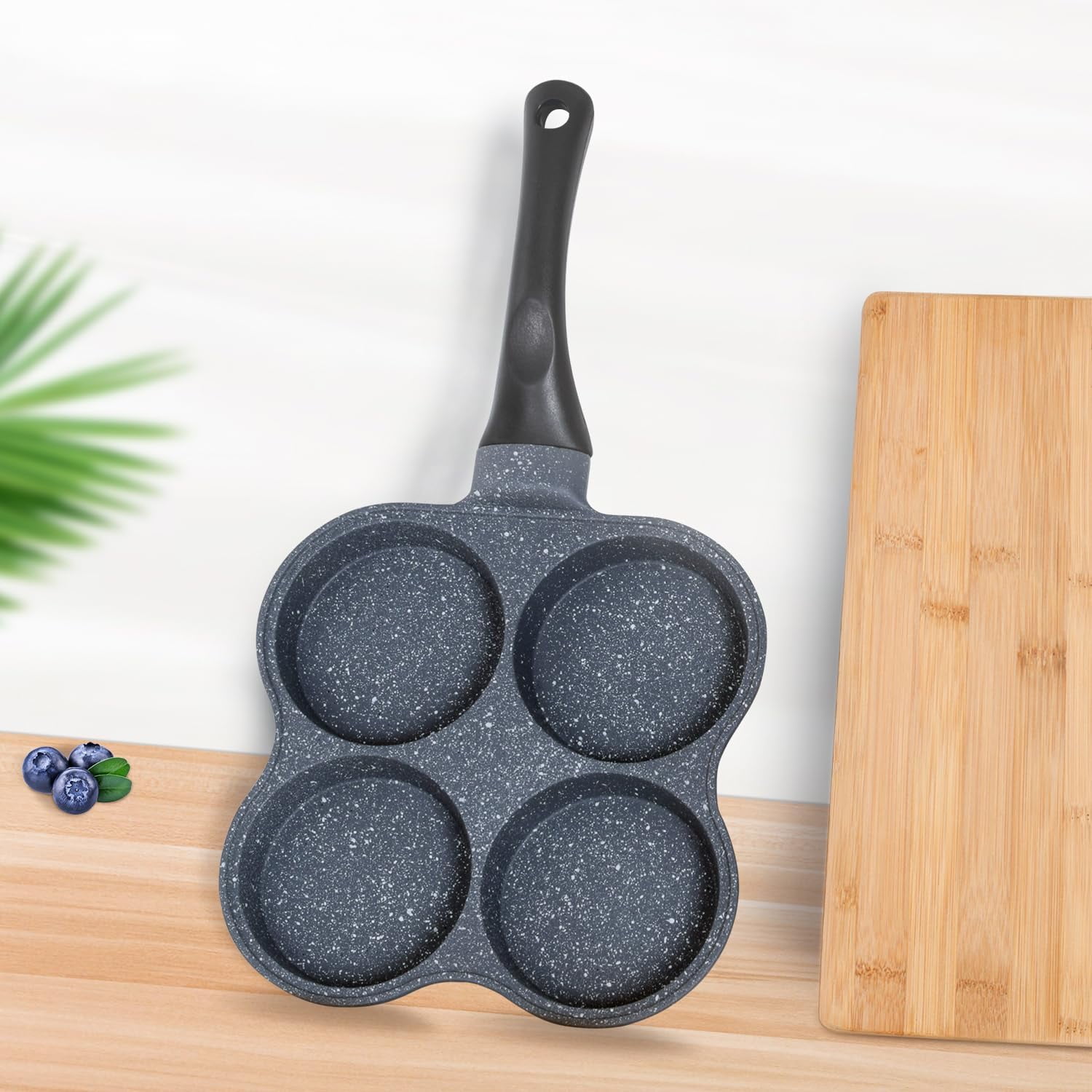 Rustless Egg Frying Pan | 4-Cup Nonstick Easy Clean Egg Cooker Omelet Pan For Breakfast Swedish Pancake, Plett, Crepe Pan Gas Stove and Other Stoves Cookware - Image 6