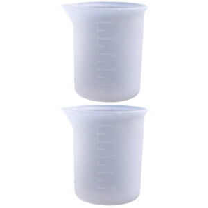 2 Count Mixing Cups for Epoxy Measuring Mini Jug Spoons White