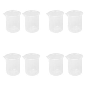 Kitchen Lab Graduated Beaker Clear Plastic Measuring Cup Thicken with Cap Measuring Jug 200ML 8Pcs,8 * 200ml Beaker,transparent