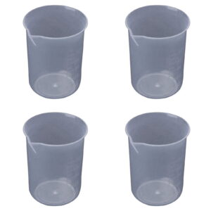 50mL Graduated Beaker Clear Plastic Measuring Cup for Lab 4 Pcs