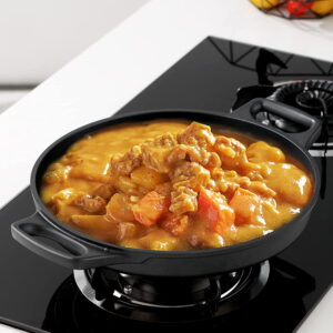 Cast Aluminum Griddle Pan with Lid - Nonstick Round Frying Pan for Stovetop, Oven Safe up to 500 ° F, Lightweight Grill Pan for Steak and Burgers