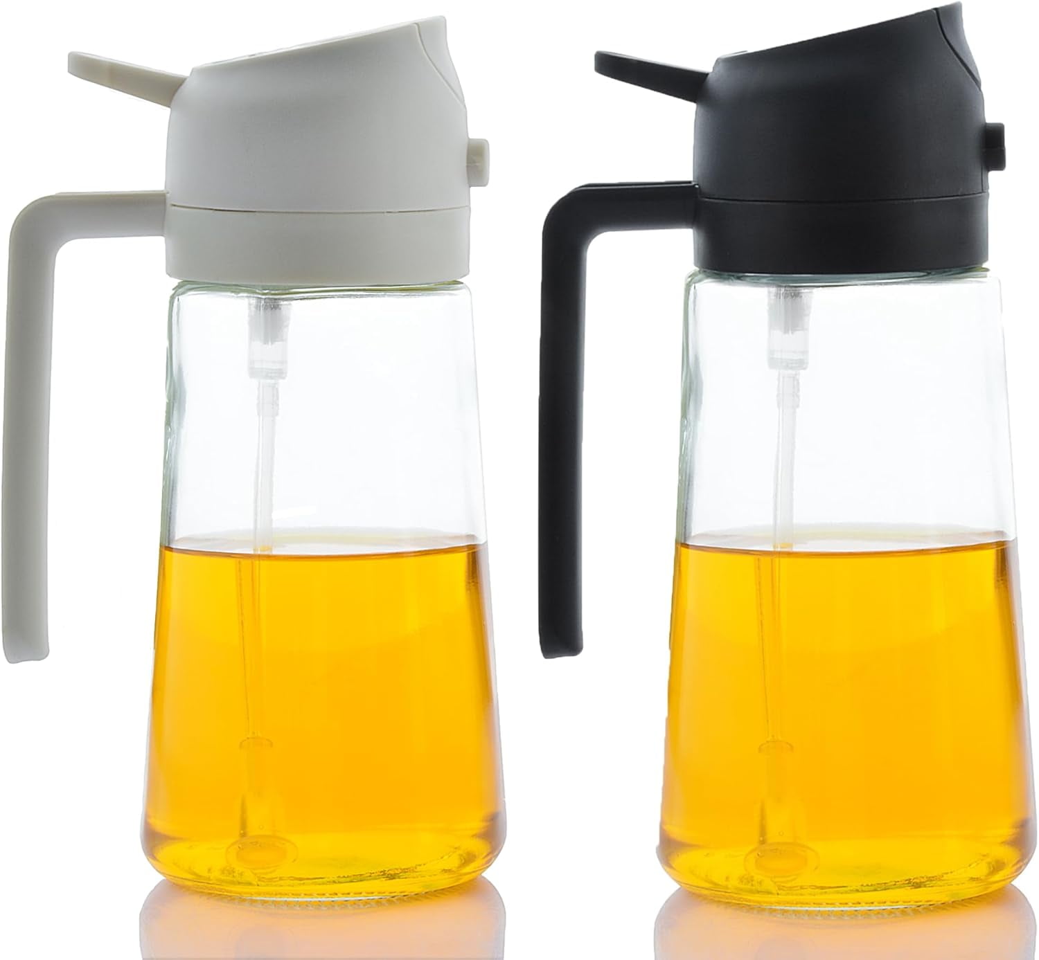 2 in 1 Oil Sprayer and Oil Dispenser for Cooking 16 floz Olive Oil Dispenser Bottle for Kitchen -Salad, Air Fryer, 470ml Olive Oil Sprayer (White 1 Pack) - Image 7