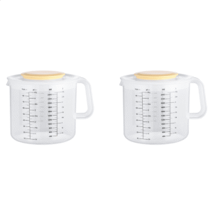 2X Plastic Ounce Measuring Cups and Mixing Pitcher for Baking with Lid Liquid Measuring /Jar in Ml with Splash Guard