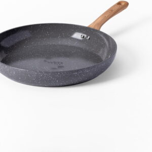 Ceramic Nonstick Frying Pan 12 Inch Skillet, Oven to 350°F, Stay-Cool Handle, Grey Granite