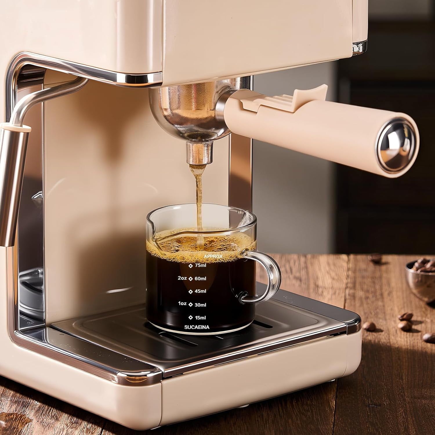 Espresso Cups Set of 2 with Handle, 2.5 OZ Double Spout Espresso Shot Cups Glass Measuring Cup with Dual Scale, Espresso Shot Glass with V-Shaped Mouth, Espresso Accessories - Image 5