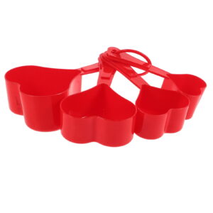 Measuring Spoon Set Cups and Spoons Nozzle Tools Heart Shaped Coffee Tablespoon Red