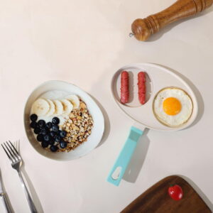 Egg Frying Pan 2-Cup, Nonstick Aluminium Omelette Pan, Pancake Pan with Anti-scald Handles, Small Frying Pan for Cooking Eggs, Hamburger and Pancake, Compatible with All Stoves