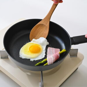 SISEM Nonstick Frying Pan Set 9.5 Inch with Lid, Diamond Coated Deep Skillet for Gas Electric Stove