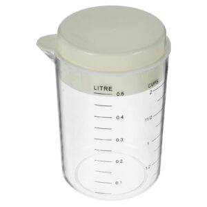Clear Measuring Cup with Lid 1 Set Reusable Plastic Milk Measuring Cup Power Measuring Cup