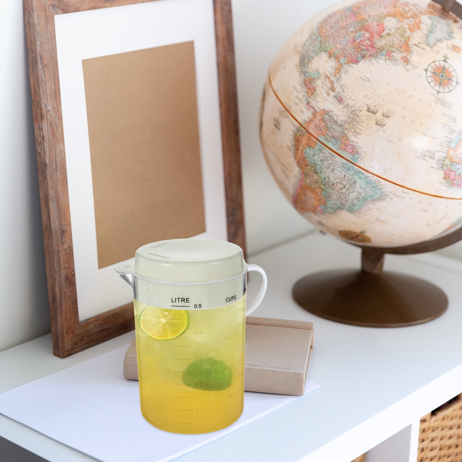 Clear Measuring Cup with Lid 1 Set Reusable Plastic Milk Measuring Cup Power Measuring Cup - Image 3