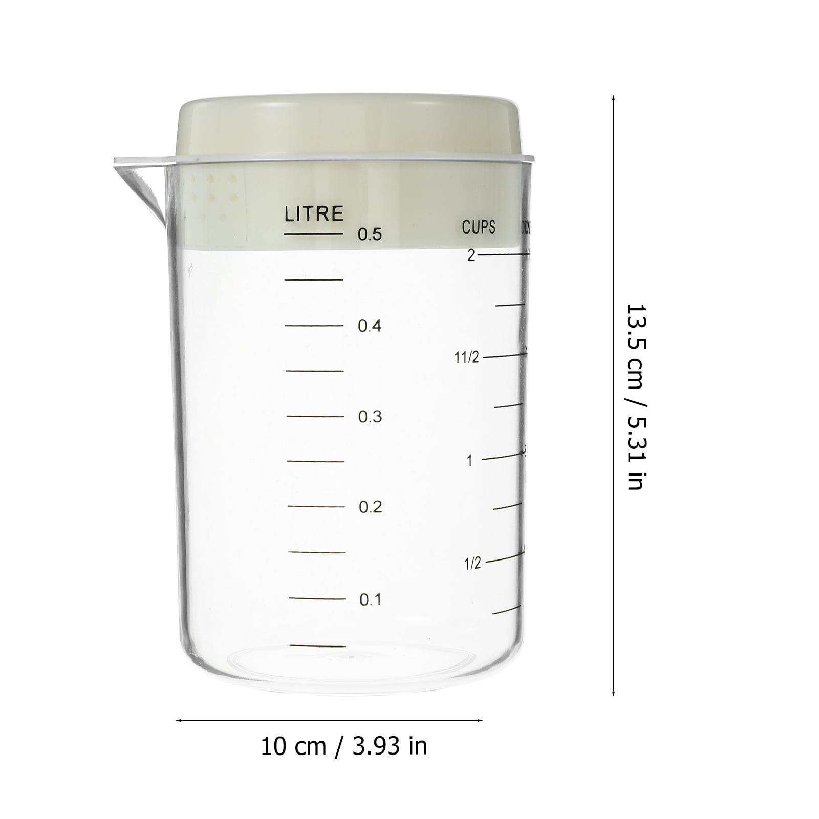 Clear Measuring Cup with Lid 1 Set Reusable Plastic Milk Measuring Cup Power Measuring Cup - Image 6