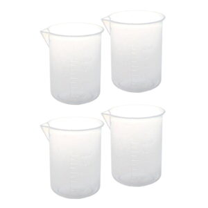 4 Pcs 50 Ml Laboratory Plastic Water Liquid Measuring Cup Transparent_wm25