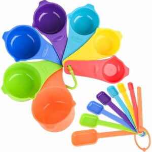 Colorful Measuring Spoons Creative Baking Tools Measuring Cup Set Measuring Cups and Spoon Sets, Plastic Measuring Cups, Measuring Cups, Measuring Spoons, Levelers, Color Measuring Cups and Spoons