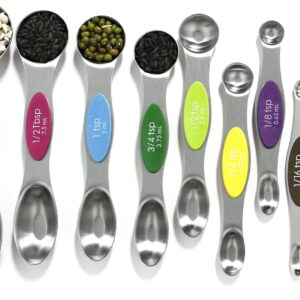 Measuring Spoons Set Stainless  with Leveler, 9 count Multicolors Measuring Cups Set for Baking, Measuring Cups and Spoon Set Kitchen Gadgets Apartment Essentials Fits in  Jars
