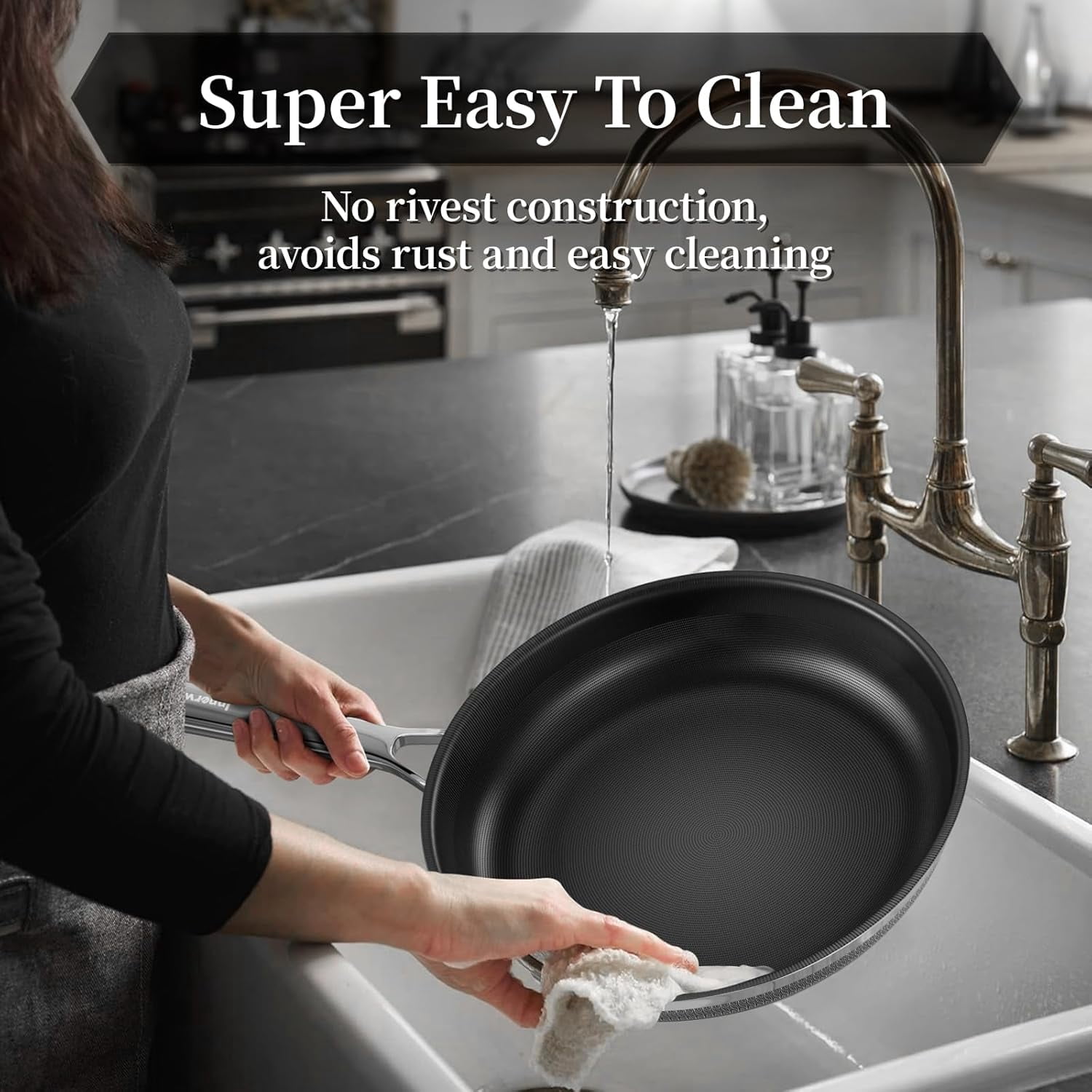 8 Inch Nonstick Ceramic Frying Pan with Cool Handle for All Cooktops - Image 2