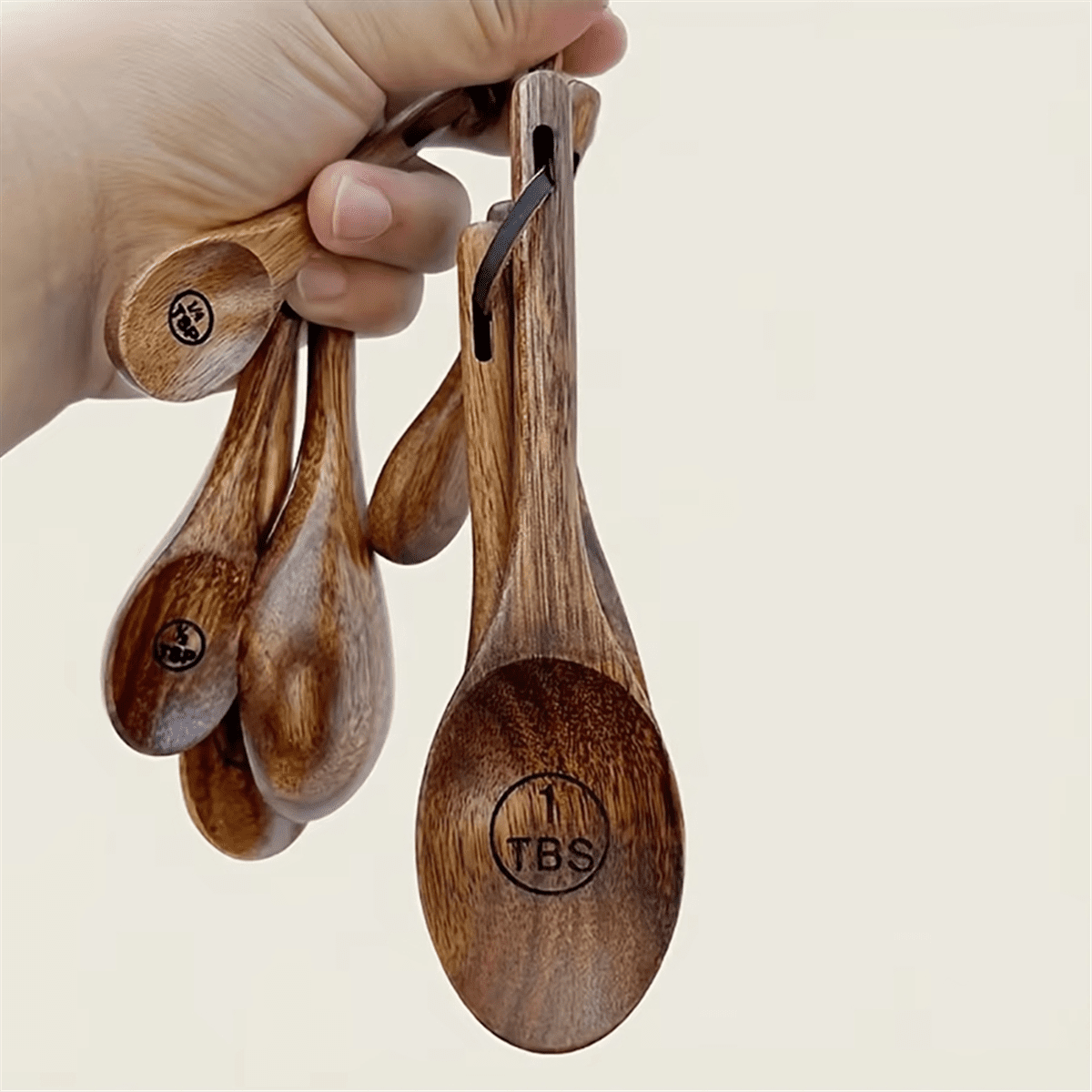 Baking Wood Measuring Spoon 4-Piece Set, Seasoning Coffee Wooden Spoon, Kitchen Home Bakingtools - Image 5