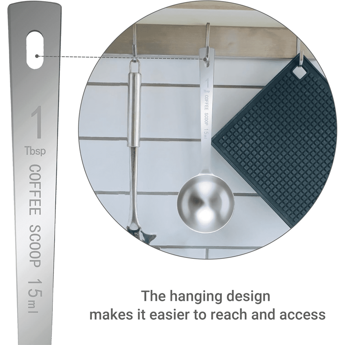 Coffee Scoop Spoon 4Pcs 15ML Stainless Steel Long Handle Measuring Spoons for Ground Coffee Loose Tea Powder, Silver - Image 4