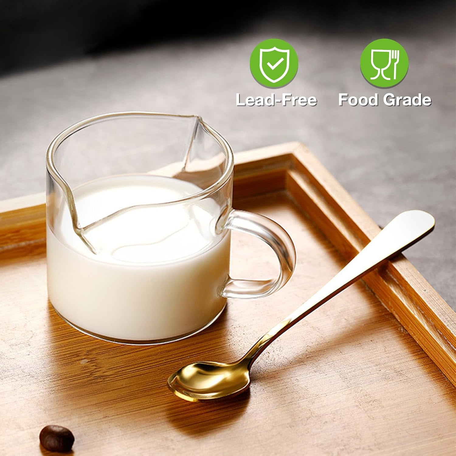 Espresso Cups Set of 2, 4 OZ Double Spouts Cups, Shot Glasses, Milk Cup with Handle, Clear Glass, Espresso Accessories for Machine, Small - Image 4