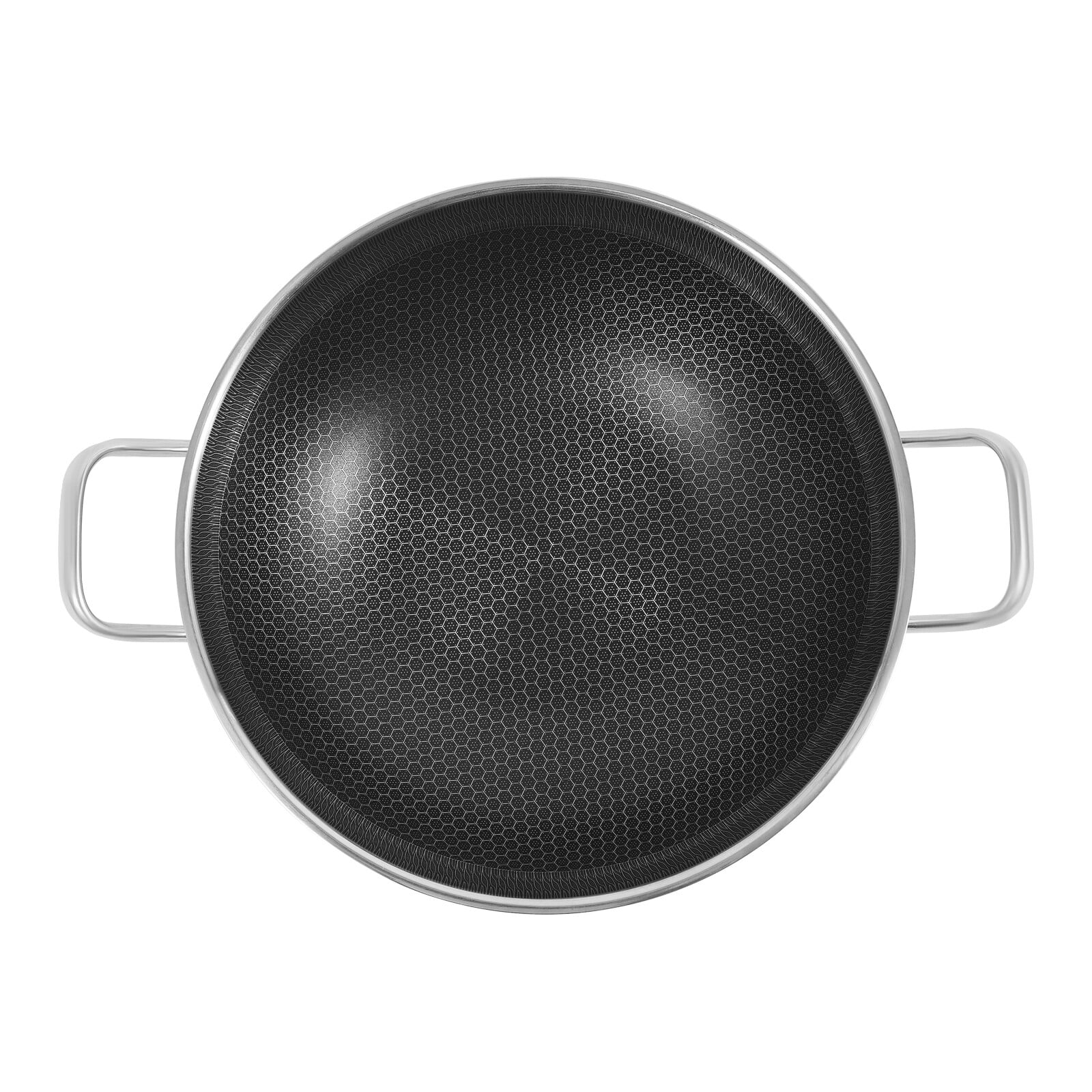 Skillet With Tempered Glass Lid,410 Stainless Steel Pan,13 Inch Cooking Pan,Skillets And Frying Pans,Stainless Steel Pan,Nonstick skillet 13 Inch,Kitchen Oven Safe Skillet,Heavy Duty Style(Silver) - Image 5