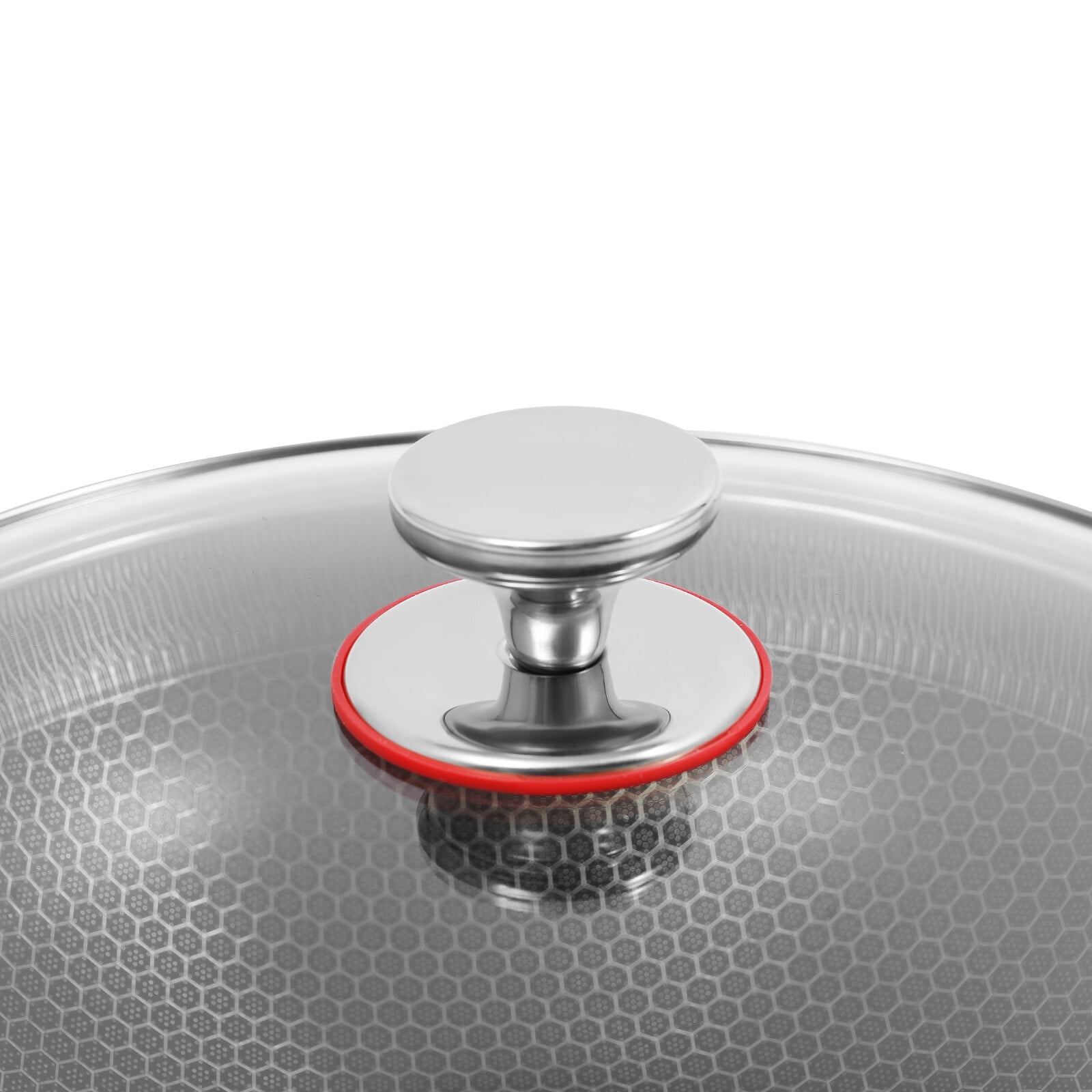 Skillet With Tempered Glass Lid,410 Stainless Steel Pan,13 Inch Cooking Pan,Skillets And Frying Pans,Stainless Steel Pan,Nonstick skillet 13 Inch,Kitchen Oven Safe Skillet,Heavy Duty Style(Silver) - Image 8