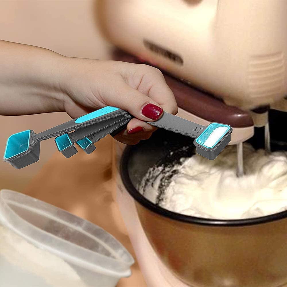Foldable Silicone Measuring Cups and Measuring Spoons Set, Measuring Spoons for Cooking Baking Dosing Dosing Aid - Image 3