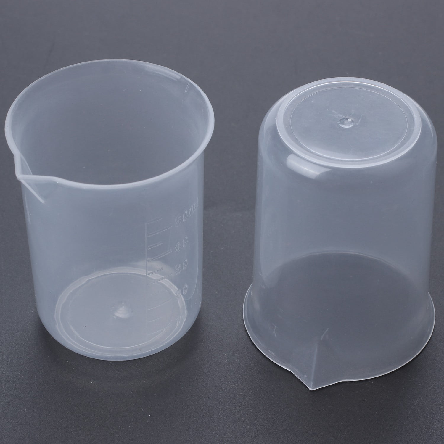 50mL Graduated Beaker Clear Plastic Measuring Cup for Lab 2 Pcs - Image 3