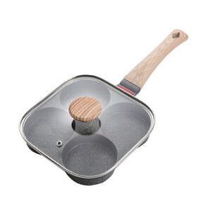 Nonstick Frying Pan Skillet, Healthy Stone Cookware Pan, (Universal 19x19) Gray With Trimmed Lid