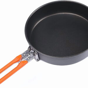 7.6 Inch Camping Frying Pan w/Nonstick Coating | Durable Lightweight Camping Skillet for Cooking Egg Steak | Outdoor Kitchen Equipment Gear | Portable Backpacking Cooking Pan