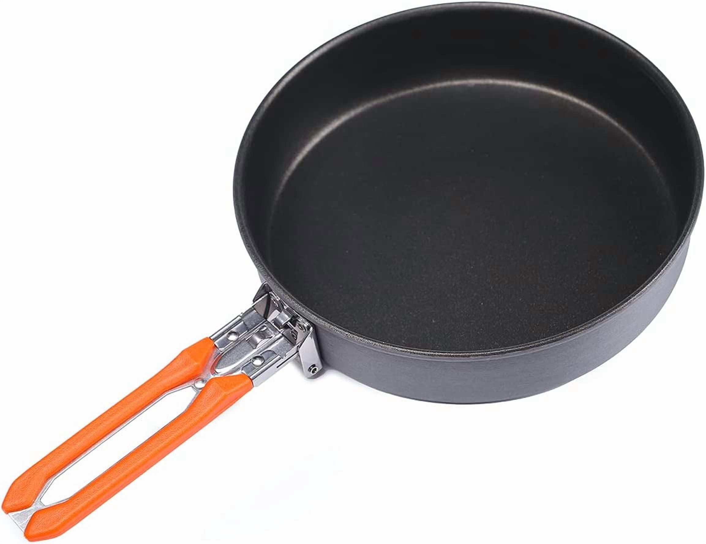 7.6 Inch Camping Frying Pan w/Nonstick Coating | Durable Lightweight Camping Skillet for Cooking Egg Steak | Outdoor Kitchen Equipment Gear | Portable Backpacking Cooking Pan - Image 2