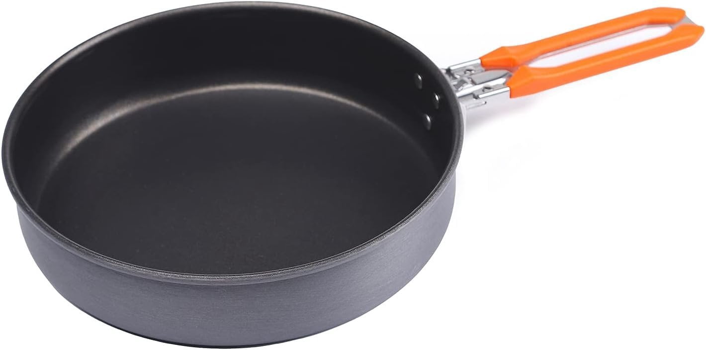 7.6 Inch Camping Frying Pan w/Nonstick Coating | Durable Lightweight Camping Skillet for Cooking Egg Steak | Outdoor Kitchen Equipment Gear | Portable Backpacking Cooking Pan - Image 7