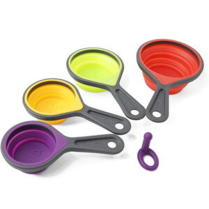 Raindrops Silicone Measuring Tool 8 Piece Set Multi Color Stackable and Nested for Easy Storage Totally 8