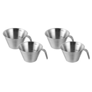 Espresso Shot Cups with Handle 90Ml Espresso Measuring Cup 4 Pack Stainless Steel Pouring Cup for Coffee Espresso
