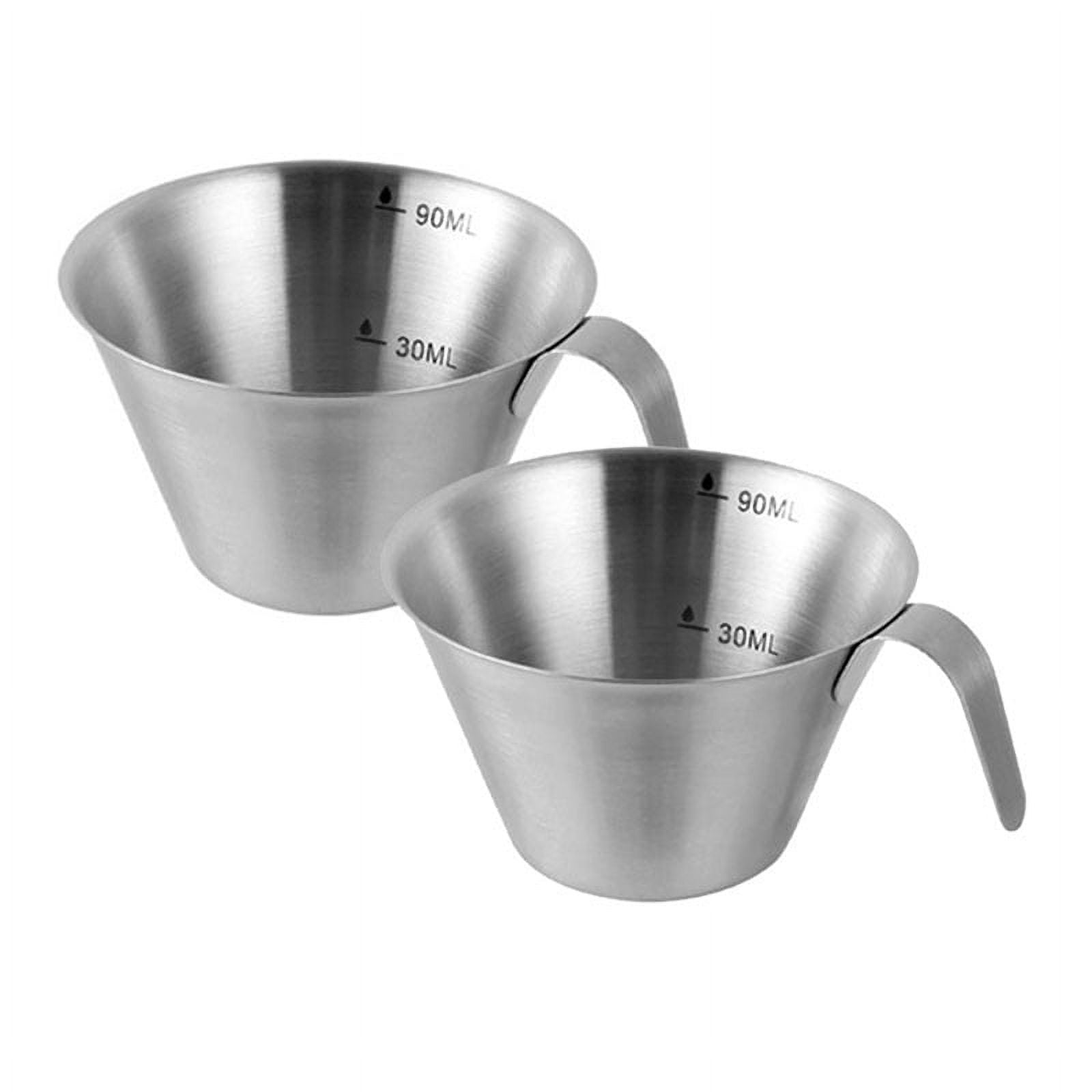 Espresso Shot Cups with Handle 90Ml Espresso Measuring Cup 4 Pack Stainless Steel Pouring Cup for Coffee Espresso - Image 2