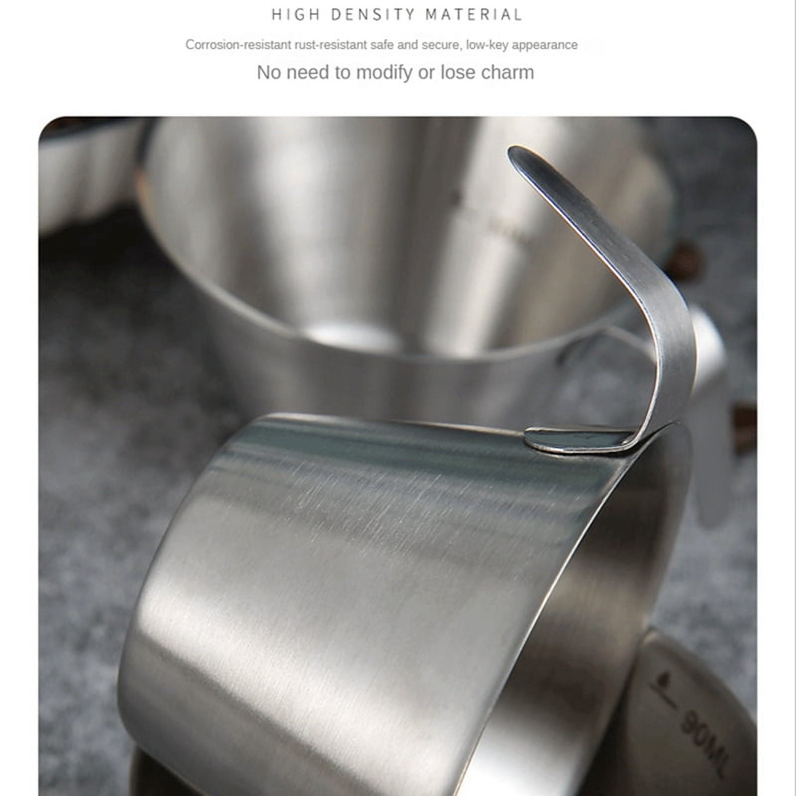 Espresso Shot Cups with Handle 90Ml Espresso Measuring Cup 4 Pack Stainless Steel Pouring Cup for Coffee Espresso - Image 4