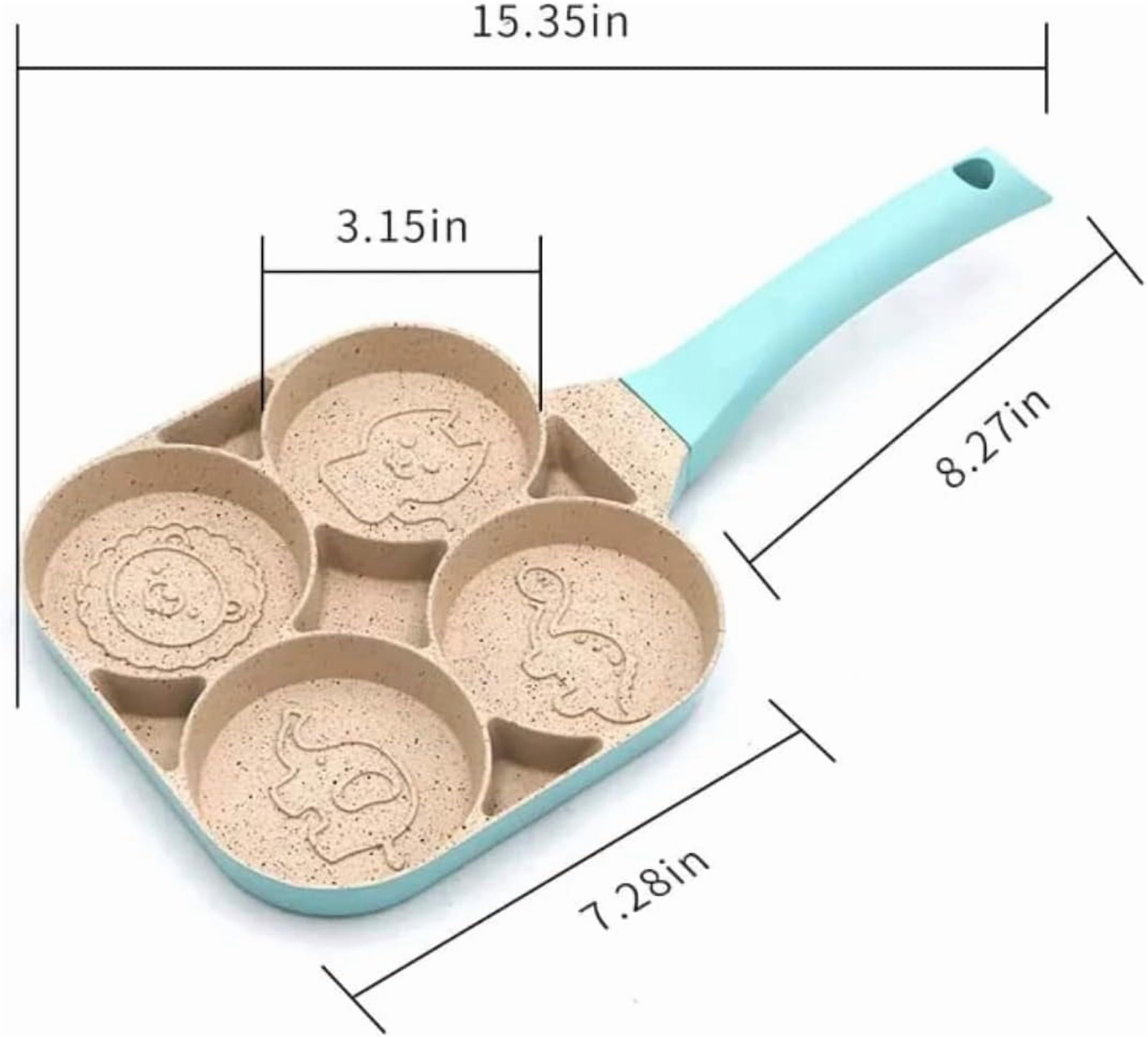 Frying Pan with 4 Egg Molds, Non-Stick Aluminum Coating, Easy Cleaning Breakfast Cookware Set