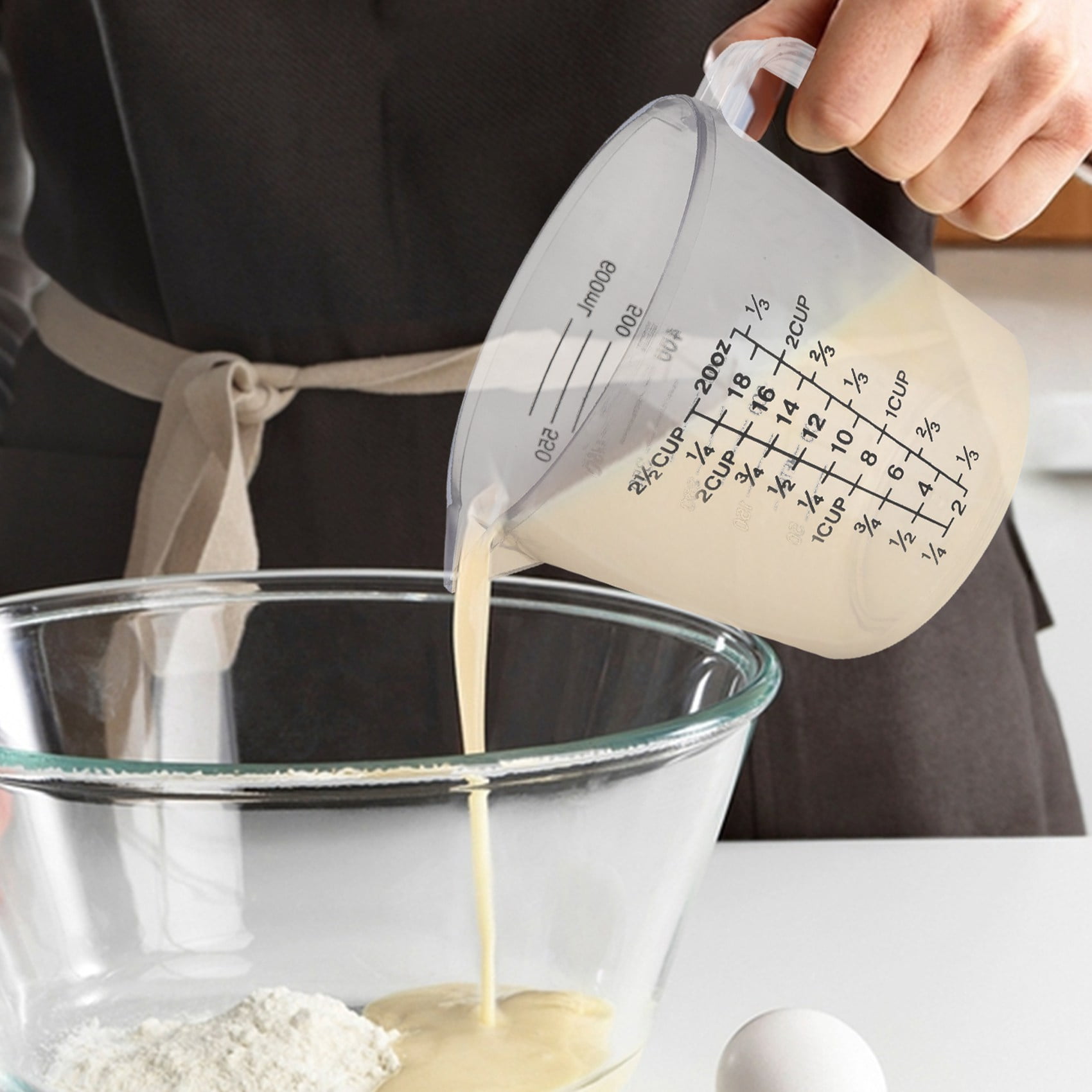 Double-Sided Graduated Plastic Measuring Cup with Graduated Measuring Cup Measuring Cylinder 600Ml - Image 2