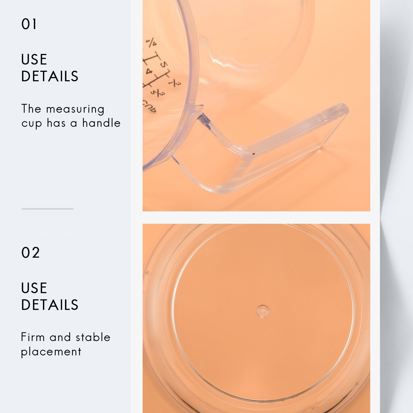 Double-Sided Graduated Plastic Measuring Cup with Graduated Measuring Cup Measuring Cylinder 600Ml - Image 5