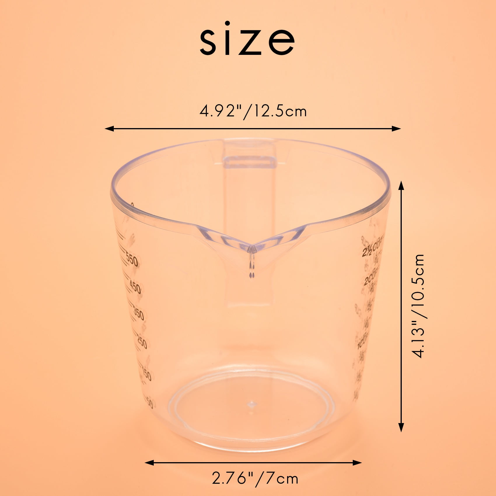 Double-Sided Graduated Plastic Measuring Cup with Graduated Measuring Cup Measuring Cylinder 600Ml - Image 6