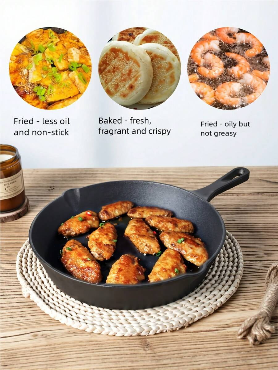 4-Piece Cast Iron Non-Stick Frying Pan Set - Multifunctional Durable Cookware for All Stovetops/Oven/Grill (Holiday Gift Idea) - Image 2