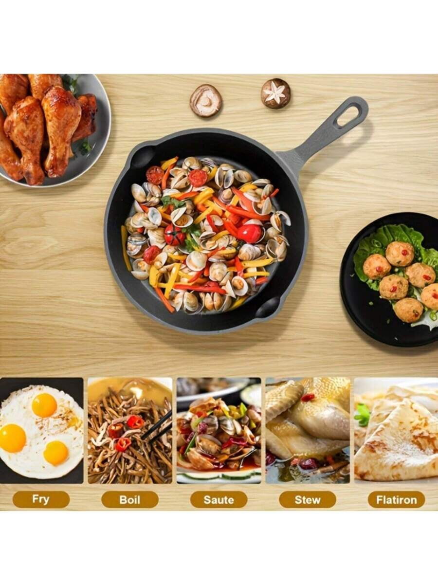 4-Piece Cast Iron Non-Stick Frying Pan Set - Multifunctional Durable Cookware for All Stovetops/Oven/Grill (Holiday Gift Idea) - Image 3
