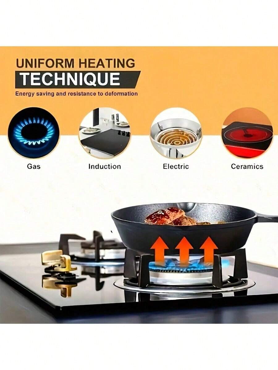 4-Piece Cast Iron Non-Stick Frying Pan Set - Multifunctional Durable Cookware for All Stovetops/Oven/Grill (Holiday Gift Idea) - Image 4