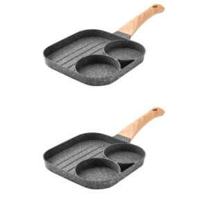 2 PCS Practical Pan Kitchen Wok Baking Tray Nonstick Frying