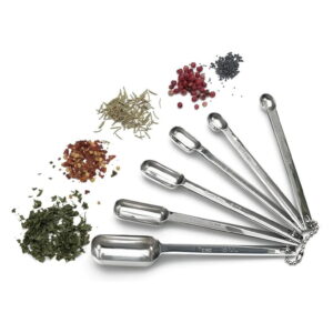 Stainless Steel Measuring Spoons Set of 6, Endurance Spoons | 1/8 tsp - 1 Tbsp | Nesting, Long Handle, Dishwasher Safe | for Baking & Cooking