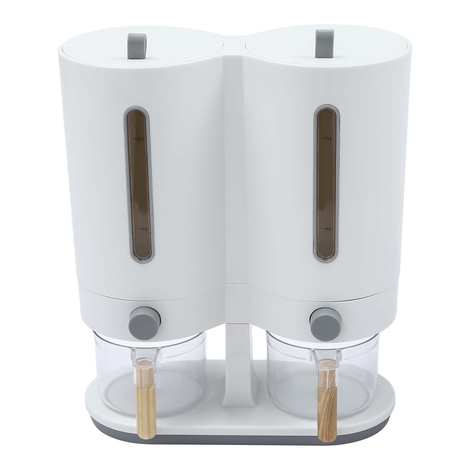 12*5.9*14.17 Free-standing Simple Modern Round Dual with Two Measuring Cups Rice Dispenser - Image 11