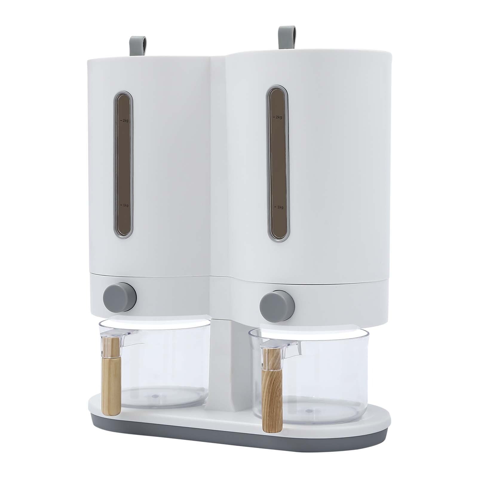 12*5.9*14.17 Free-standing Simple Modern Round Dual with Two Measuring Cups Rice Dispenser - Image 15