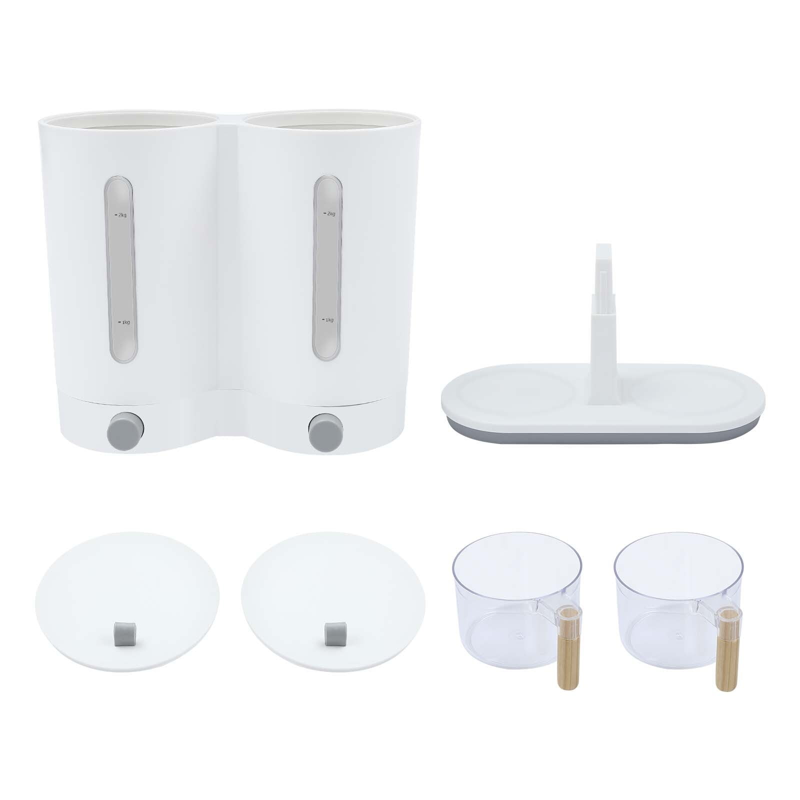 12*5.9*14.17 Free-standing Simple Modern Round Dual with Two Measuring Cups Rice Dispenser - Image 16