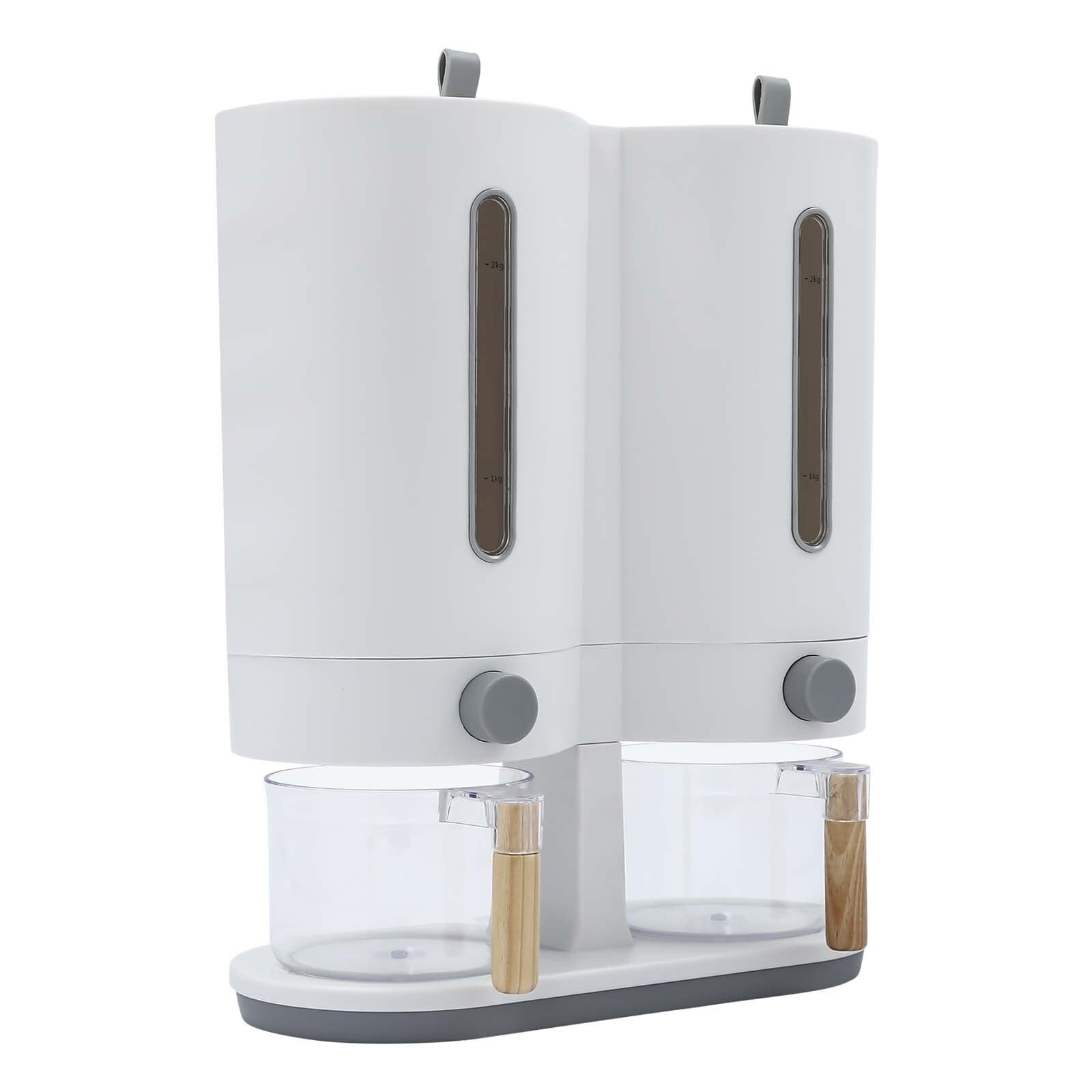 12*5.9*14.17 Free-standing Simple Modern Round Dual with Two Measuring Cups Rice Dispenser - Image 17